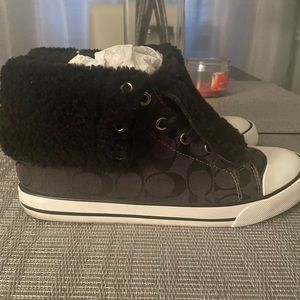 Coach Bonney Sherling high tops with faux fur